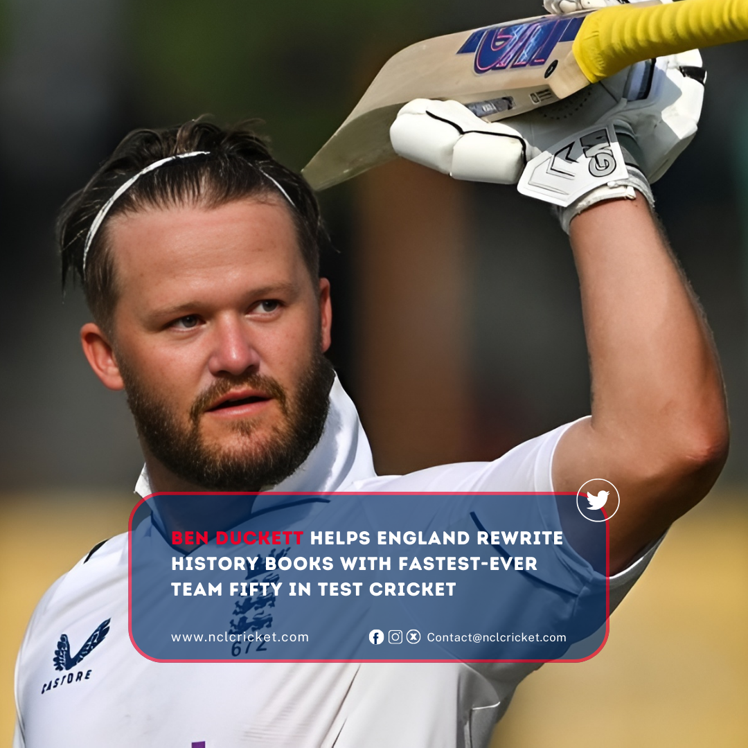 Ben Duckett celebrating after hitting a boundary