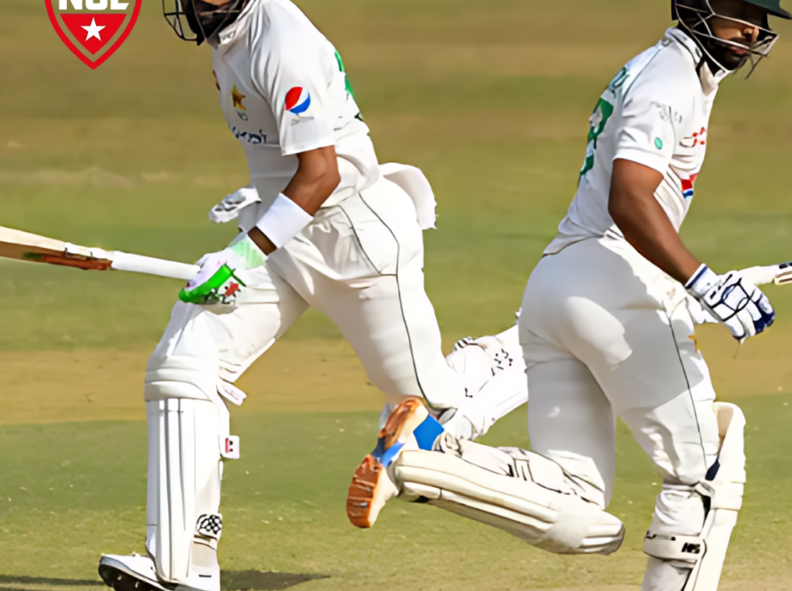 Harry Brook raising his bat at Old Trafford after a fifty.