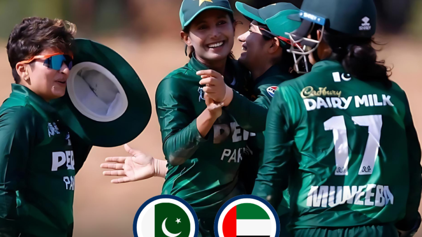 Pakistan women's cricket team celebrating their 10-wicket win over UAE in the Women’s Asia Cup 2024