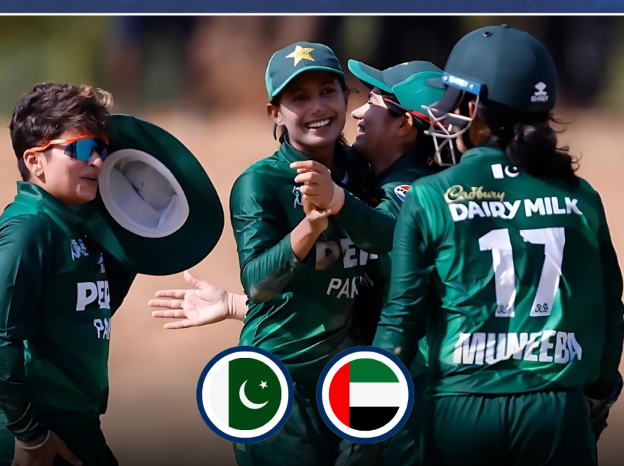 Pakistan women's cricket team celebrating their 10-wicket win over UAE in the Women’s Asia Cup 2024