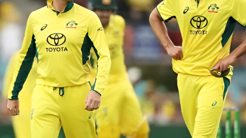 Lance Morris delivering a ball during a cricket match.