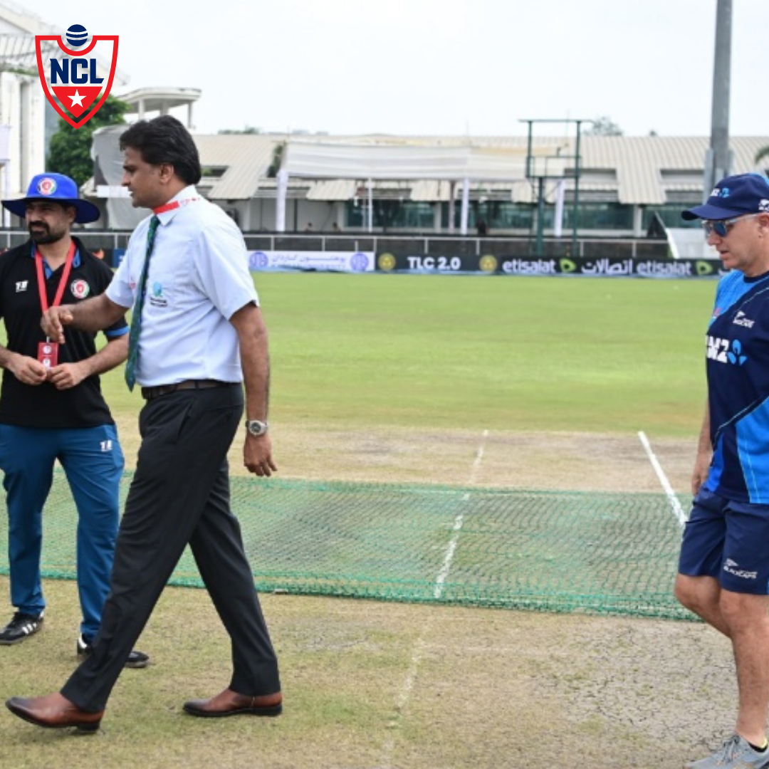 Rain-soaked covers on the pitch during Afghanistan-New Zealand Test match.