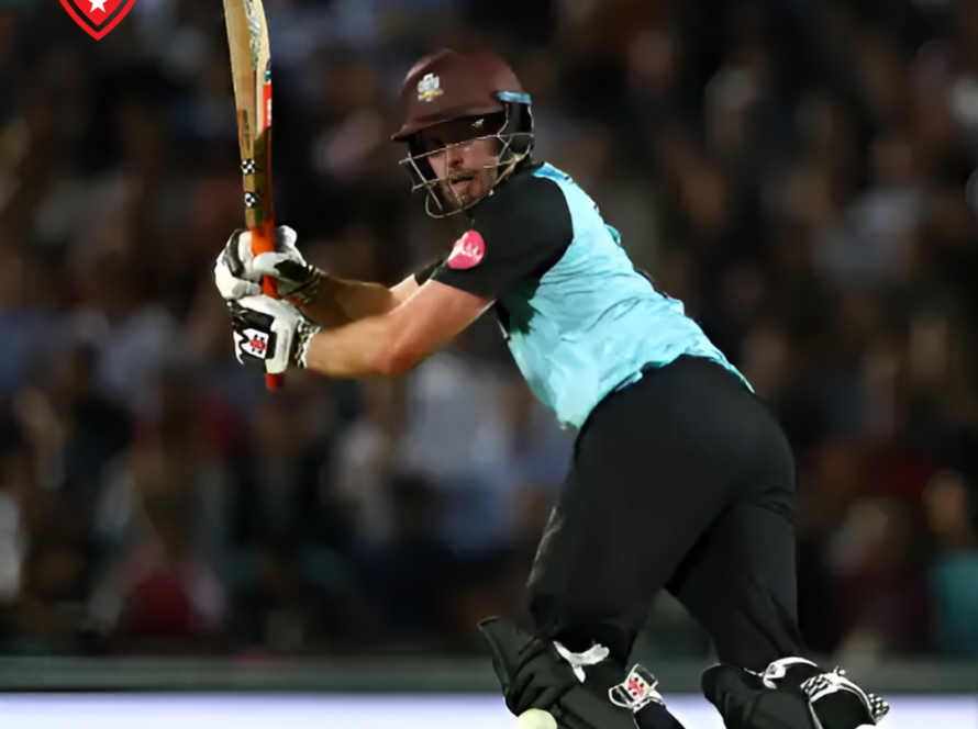 Dom Sibley and Sam Curran celebrating during Surrey's Vitality Blast win over Durham.