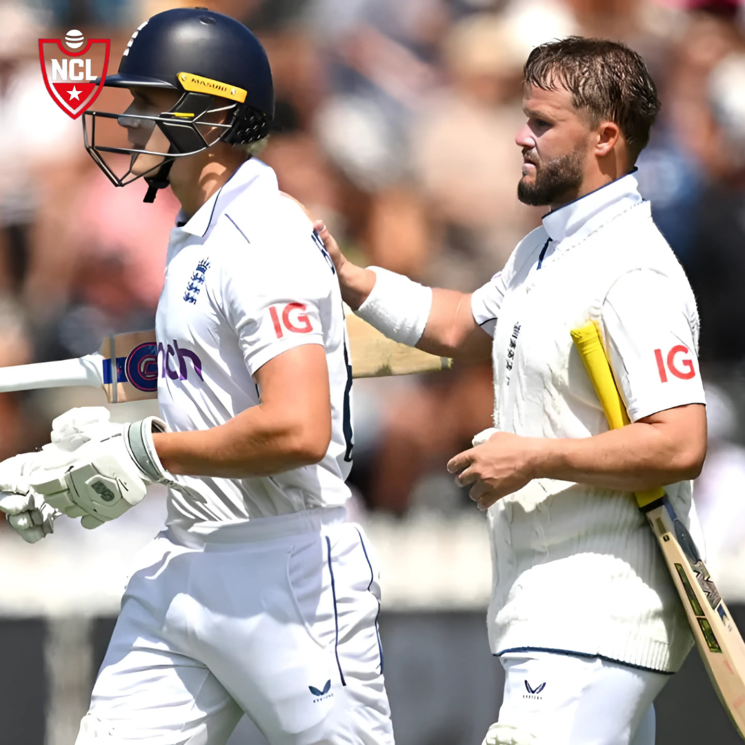 Gus Atkinson celebrating his hat-trick in National Cricket League USA.