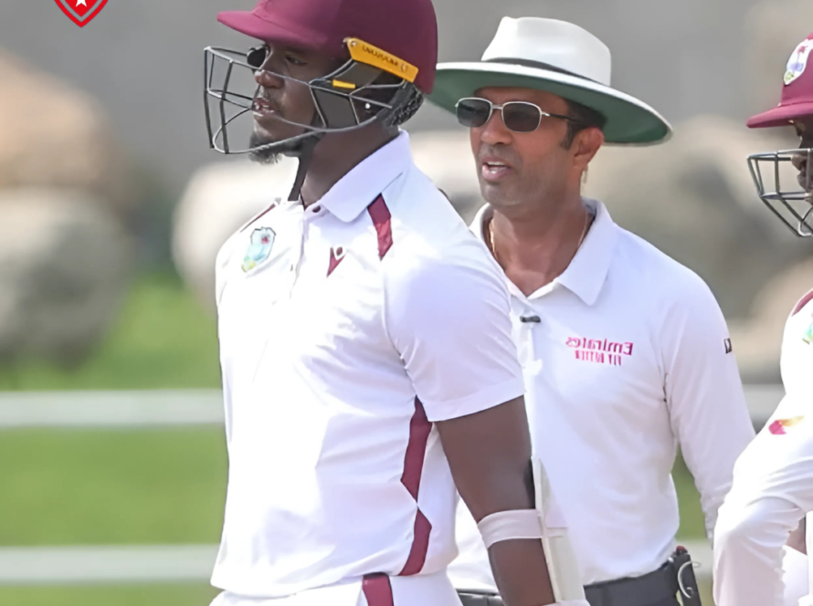 Rana celebrates his five-for during the Test match in Jamaica.